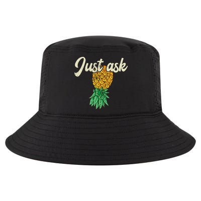 Vintage Upside Down Pineapple Just Ask Subtle Swinger Meaningful Gift Cool Comfort Performance Bucket Hat