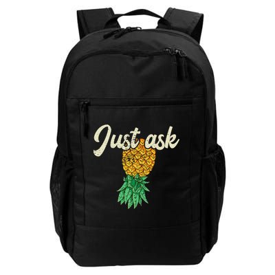 Vintage Upside Down Pineapple Just Ask Subtle Swinger Meaningful Gift Backpack