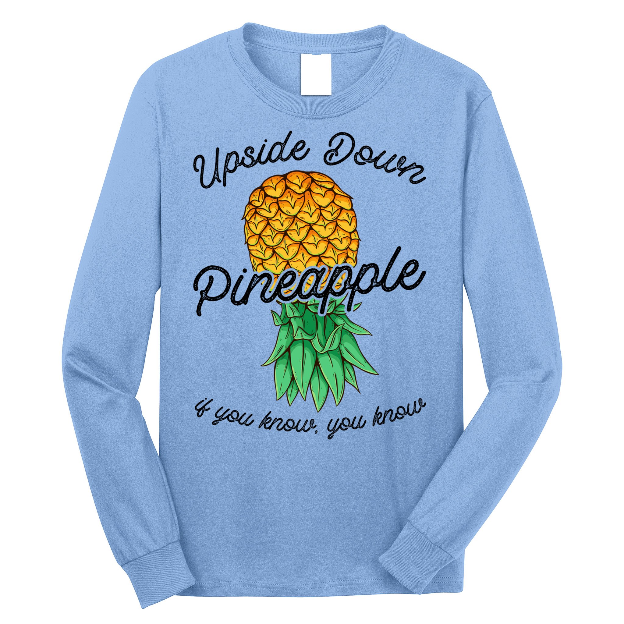 Vintage Upside Down Pineapple Subtle Swinger Cool Gift Long Sleeve Shirt
