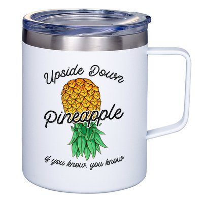 Vintage Upside Down Pineapple Subtle Swinger Cool Gift 12oz Stainless Steel Coffee Mug
