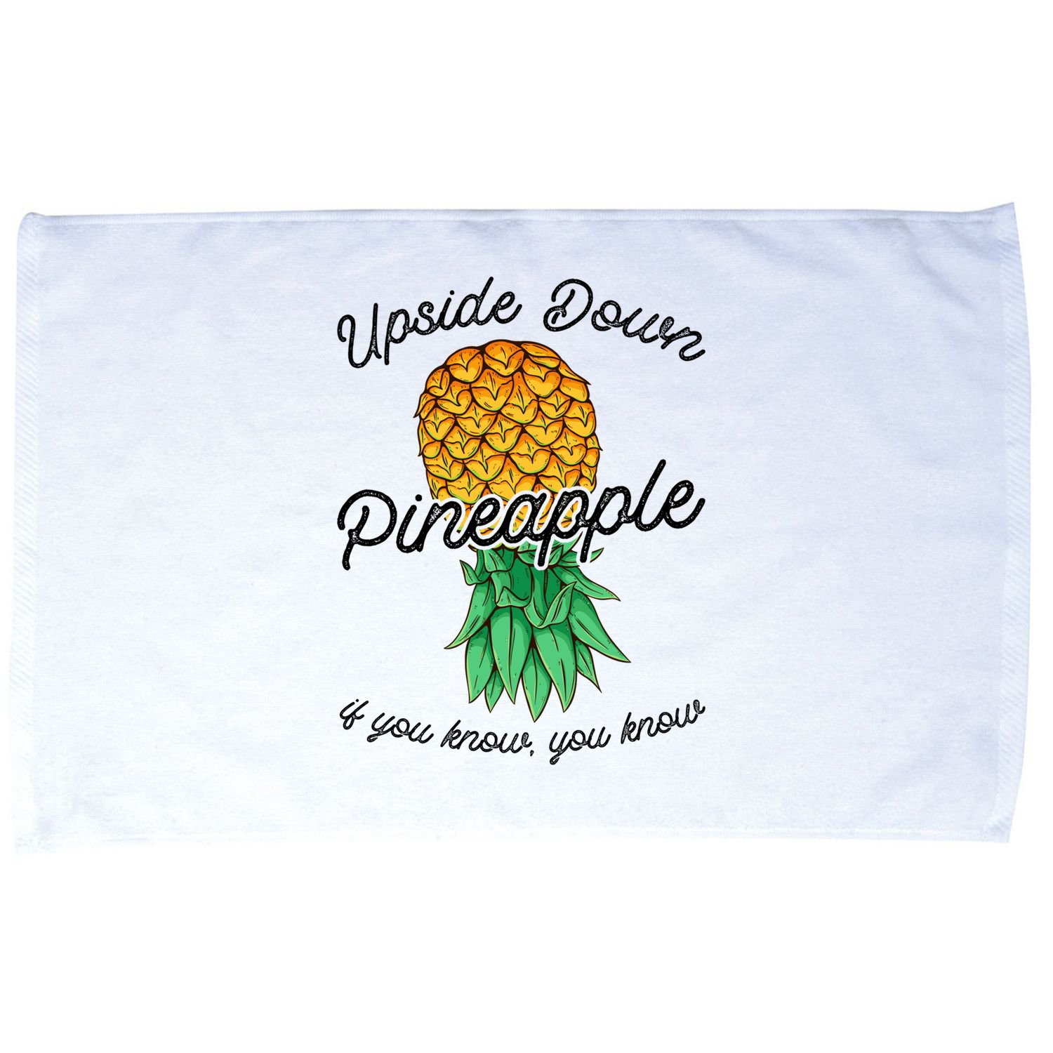 Vintage Upside Down Pineapple Subtle Swinger Cool Gift Microfiber Hand Towel