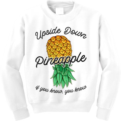 Vintage Upside Down Pineapple Subtle Swinger Cool Gift Kids Sweatshirt
