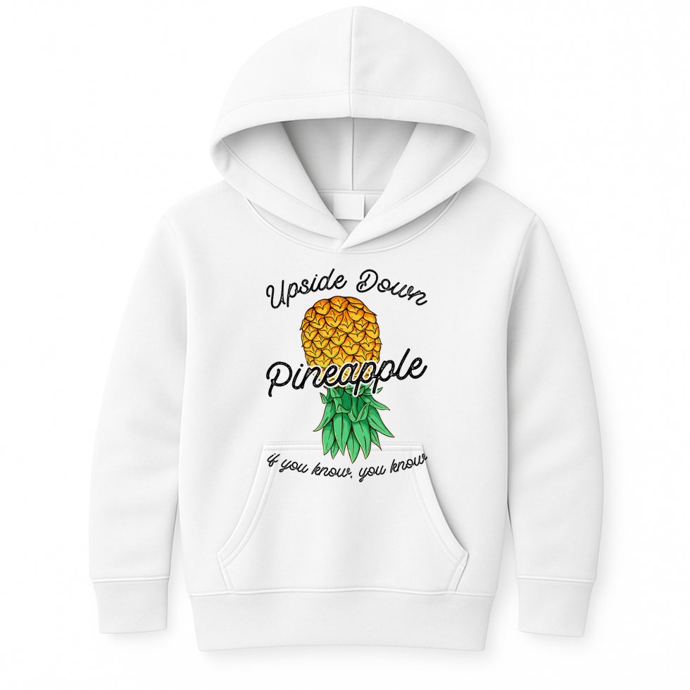 Vintage Upside Down Pineapple Subtle Swinger Cool Gift Kids Hoodie