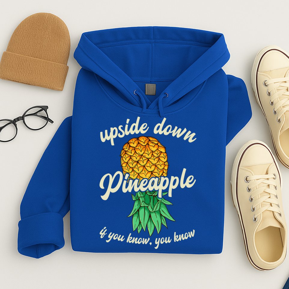 Vintage Upside Down Pineapple Subtle Swinger Gift Hoodie