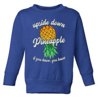 Vintage Upside Down Pineapple Subtle Swinger Gift Toddler Sweatshirt