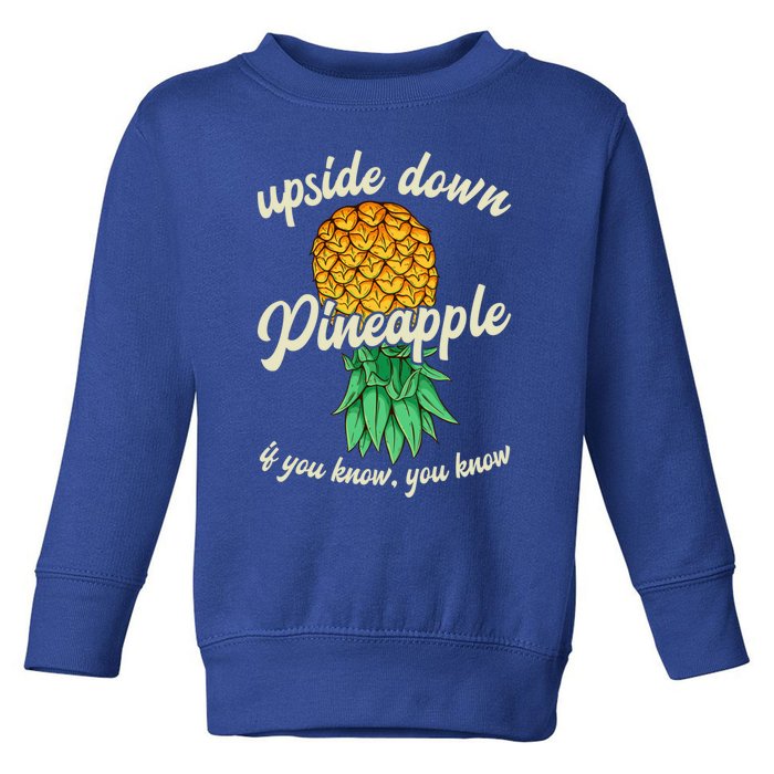 Vintage Upside Down Pineapple Subtle Swinger Gift Toddler Sweatshirt