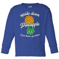 Vintage Upside Down Pineapple Subtle Swinger Gift Toddler Long Sleeve Shirt