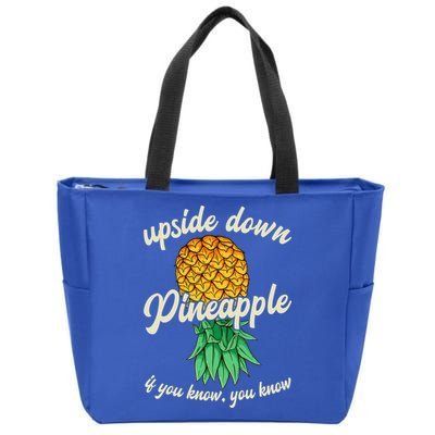 Vintage Upside Down Pineapple Subtle Swinger Gift Zip Tote Bag