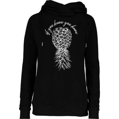 Vintage Upside Down Pineapple Subtle Swinger Gift Womens Funnel Neck Pullover Hood