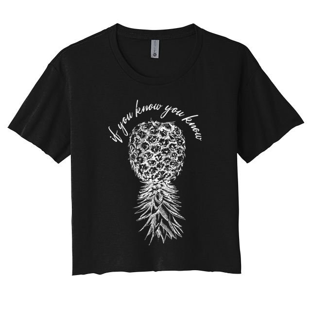 Vintage Upside Down Pineapple Subtle Swinger Gift Crop Top