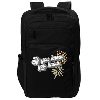 Vintage Upside Down Pineapple Subtle Swinger Cool Gift Impact Tech Backpack