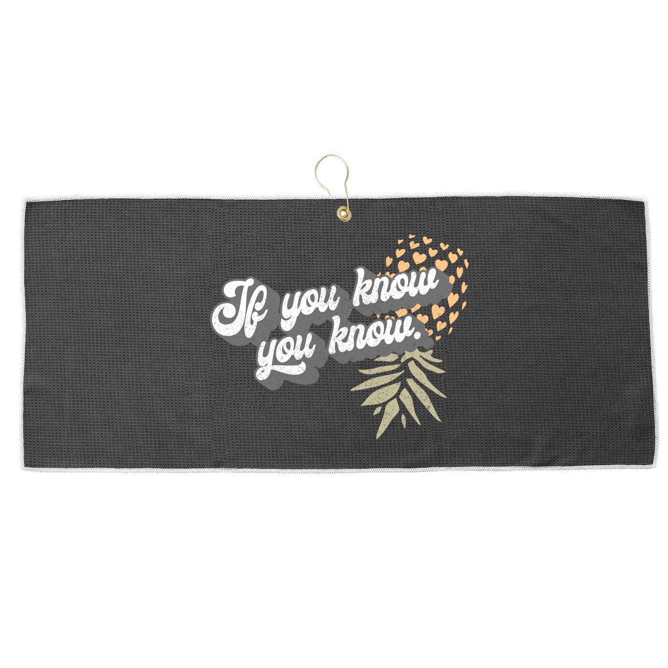 Vintage Upside Down Pineapple Subtle Swinger Cool Gift Large Microfiber Waffle Golf Towel