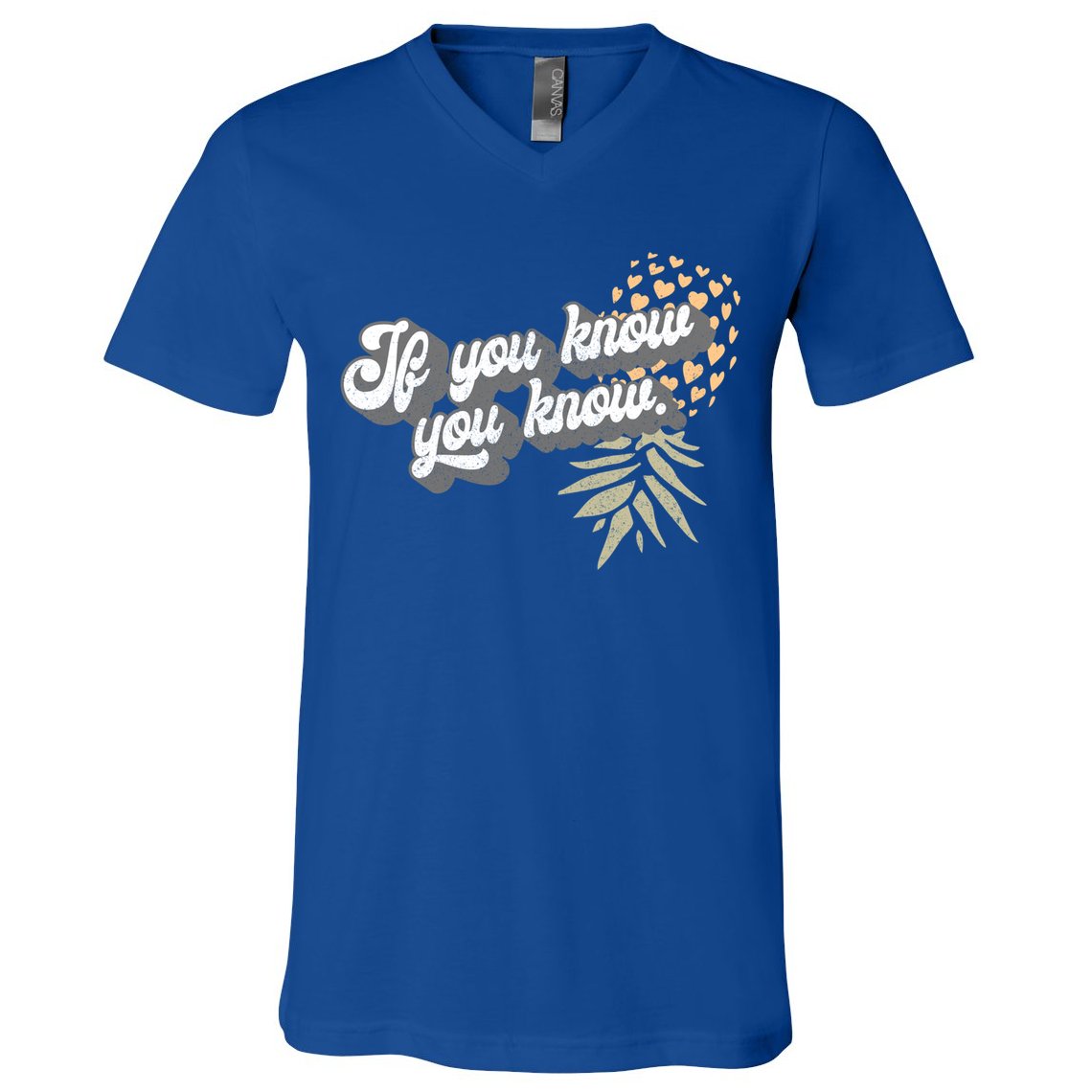 Vintage Upside Down Pineapple Subtle Swinger Cool Gift V-Neck T-Shirt