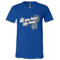 Vintage Upside Down Pineapple Subtle Swinger Cool Gift V-Neck T-Shirt