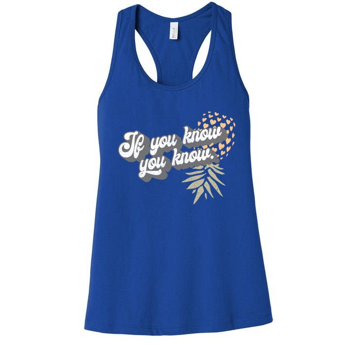 Vintage Upside Down Pineapple Subtle Swinger Cool Gift Women's Racerback Tank