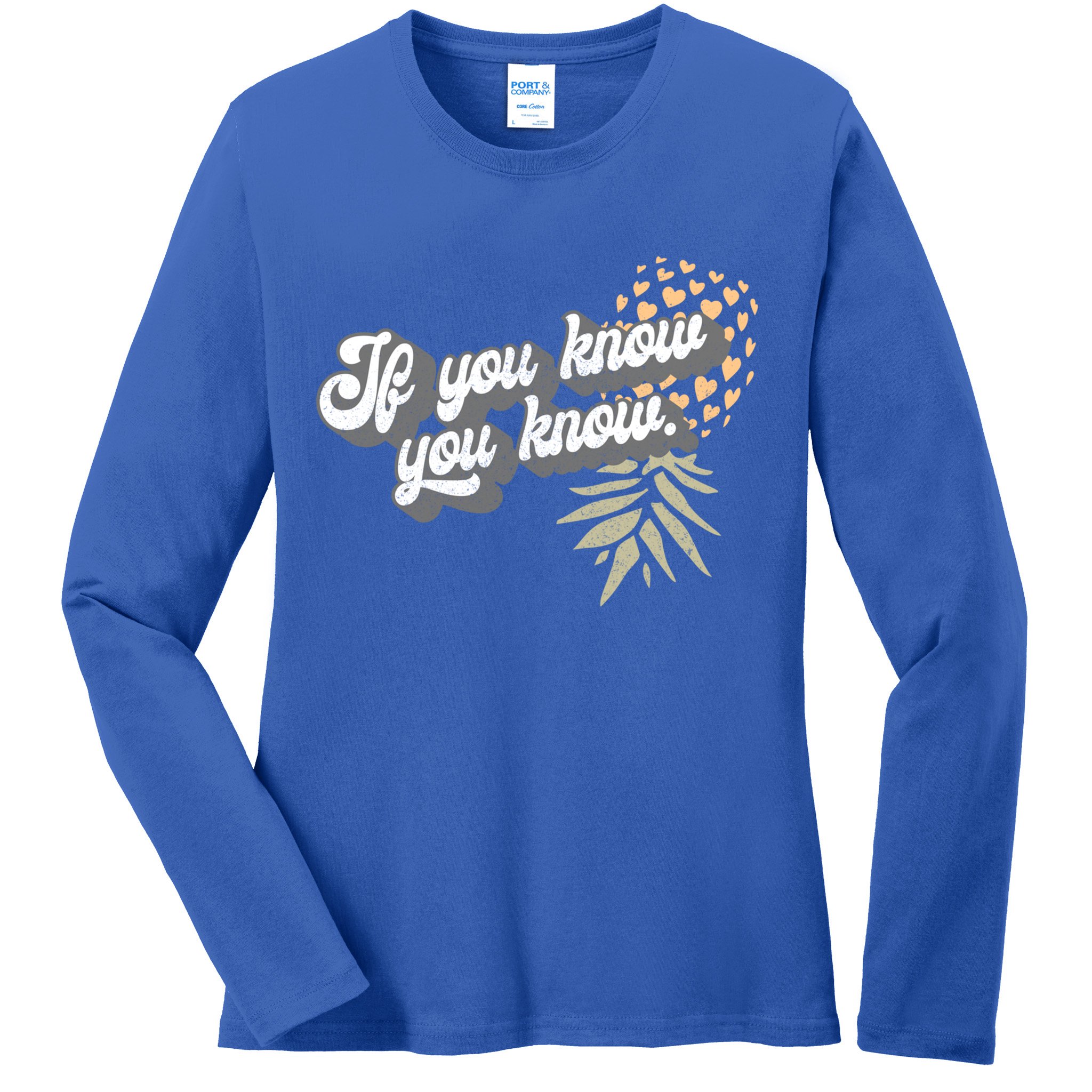 Vintage Upside Down Pineapple Subtle Swinger Cool Gift Ladies Long Sleeve Shirt