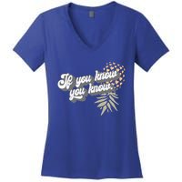 Vintage Upside Down Pineapple Subtle Swinger Cool Gift Women's V-Neck T-Shirt