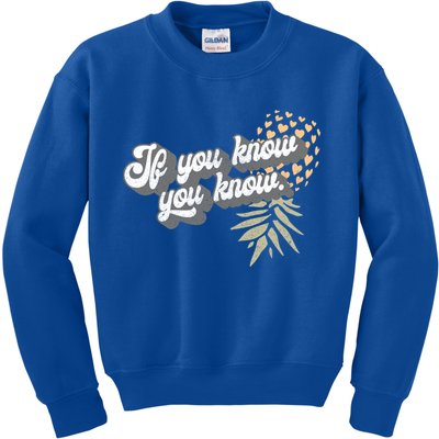 Vintage Upside Down Pineapple Subtle Swinger Cool Gift Kids Sweatshirt