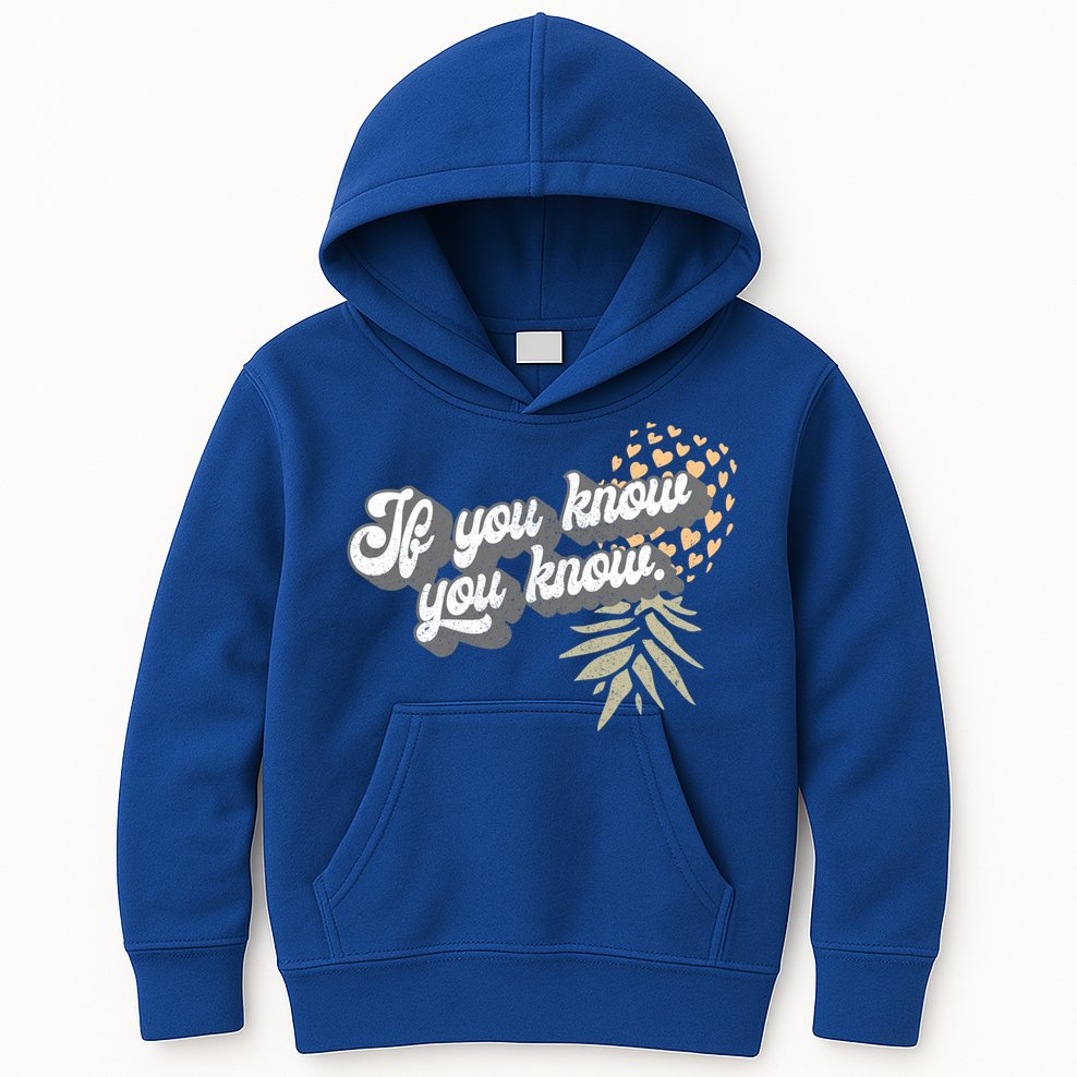 Vintage Upside Down Pineapple Subtle Swinger Cool Gift Kids Hoodie