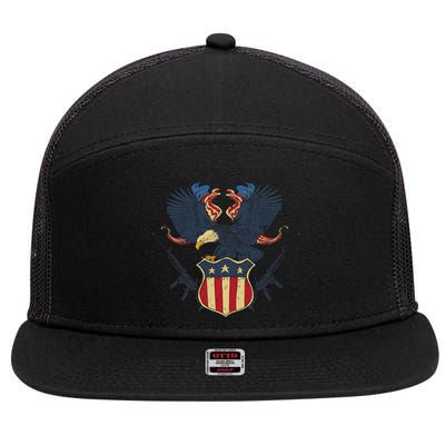 Veteran USA Eagle 7 Panel Mesh Trucker Snapback Hat