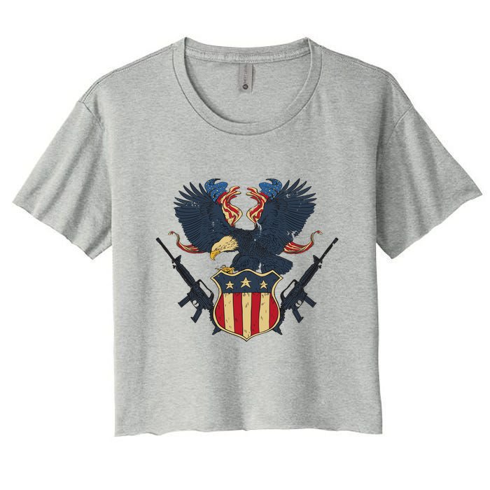 Veteran USA Eagle Crop Top