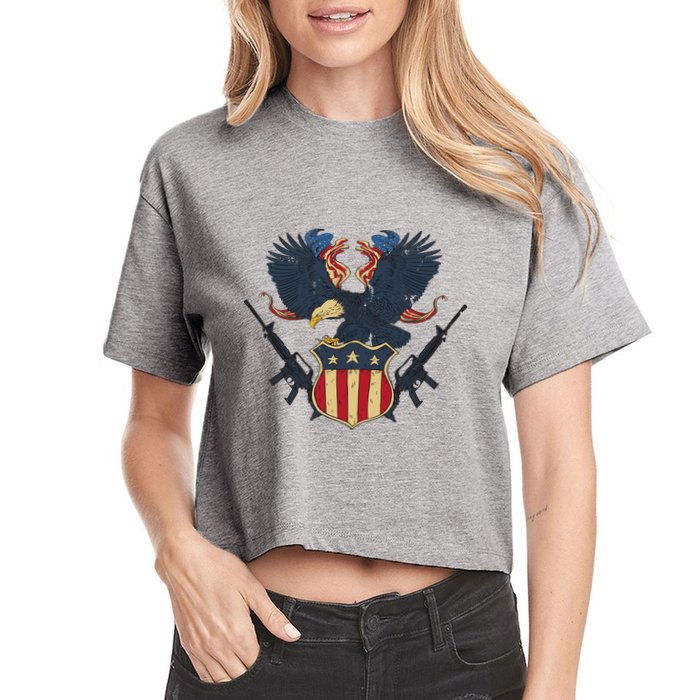 Veteran USA Eagle Crop Top