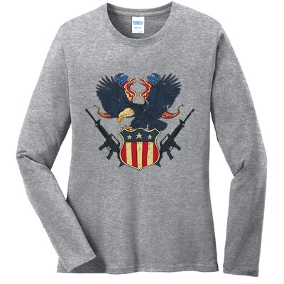 Veteran USA Eagle Ladies Long Sleeve Shirt