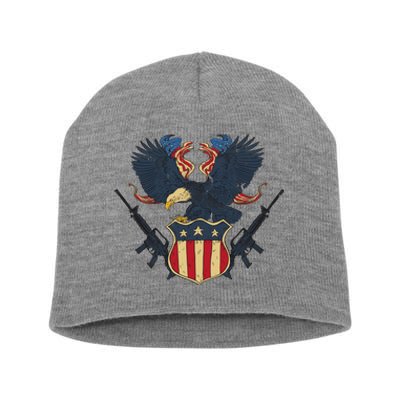 Veteran USA Eagle Short Acrylic Beanie