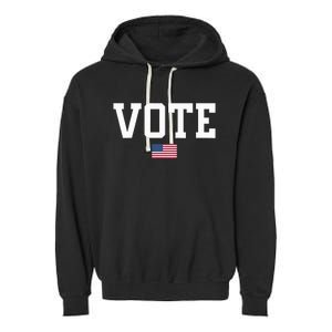 Vote Usa Election Patriotic American Flag Voting Garment-Dyed Fleece Hoodie