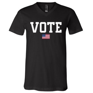 Vote Usa Election Patriotic American Flag Voting V-Neck T-Shirt