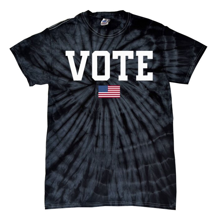 Vote Usa Election Patriotic American Flag Voting Tie-Dye T-Shirt