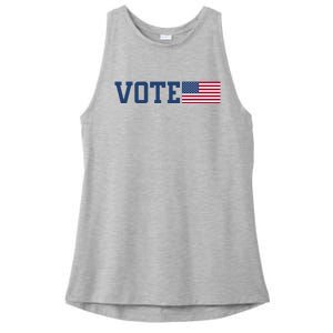 Vote Usa Election Patriotic American Flag Voting Ladies PosiCharge Tri-Blend Wicking Tank