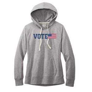 Vote Usa Election Patriotic American Flag Voting Women's Fleece Hoodie