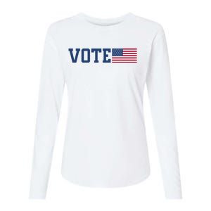 Vote Usa Election Patriotic American Flag Voting Womens Cotton Relaxed Long Sleeve T-Shirt