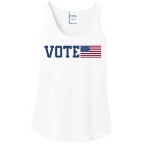 Vote Usa Election Patriotic American Flag Voting Ladies Essential Tank