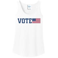 Vote Usa Election Patriotic American Flag Voting Ladies Essential Tank