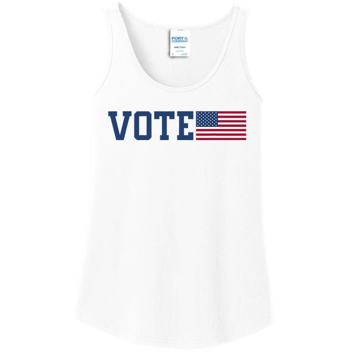 Vote Usa Election Patriotic American Flag Voting Ladies Essential Tank