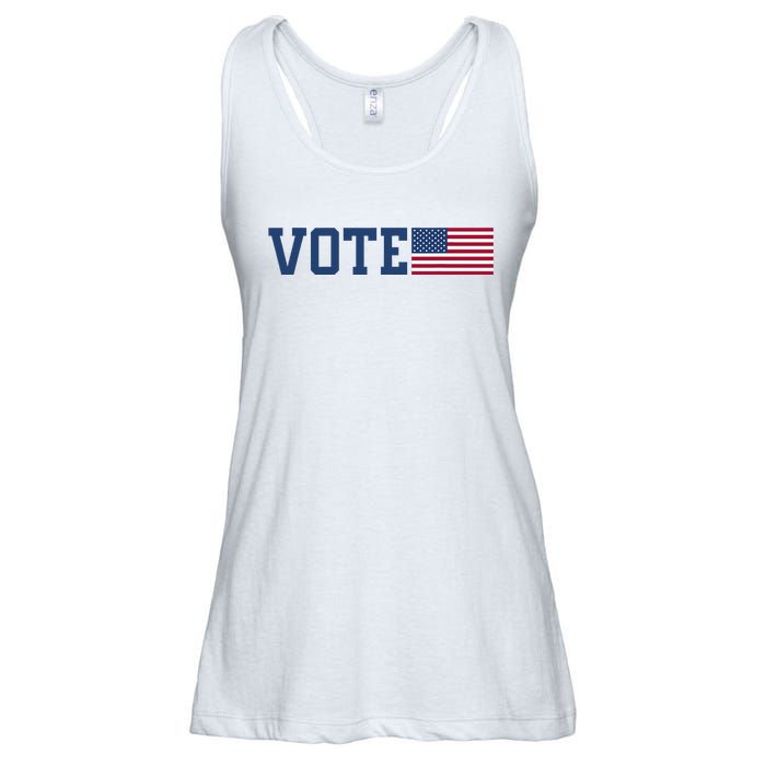 Vote Usa Election Patriotic American Flag Voting Ladies Essential Flowy Tank