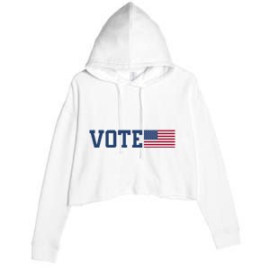 Vote Usa Election Patriotic American Flag Voting Crop Fleece Hoodie