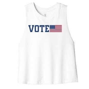 Vote Usa Election Patriotic American Flag Voting Women's Racerback Cropped Tank