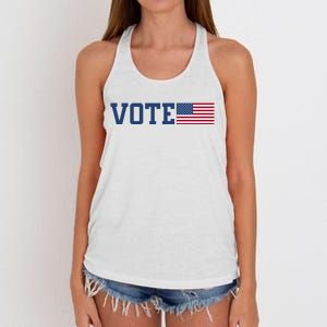 Vote Usa Election Patriotic American Flag Voting Women's Knotted Racerback Tank