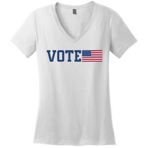 Vote Usa Election Patriotic American Flag Voting Women's V-Neck T-Shirt