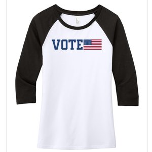 Vote Usa Election Patriotic American Flag Voting Women's Tri-Blend 3/4-Sleeve Raglan Shirt