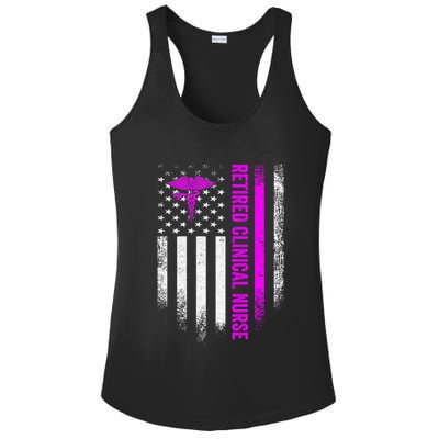 Vintage Usa Flag Proud Retired Clinical Nurse Retiret Gift Ladies PosiCharge Competitor Racerback Tank