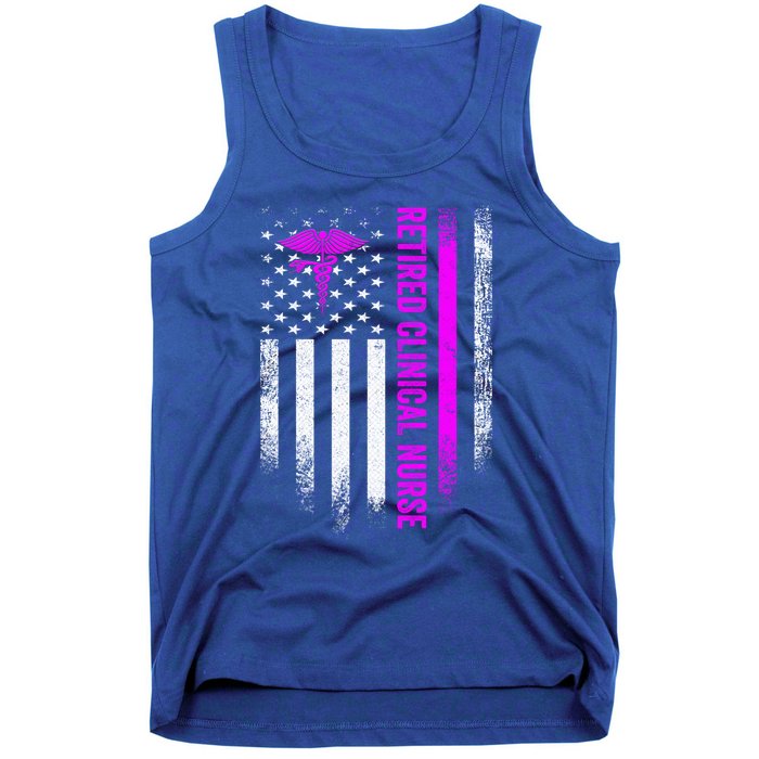 Vintage Usa Flag Proud Retired Clinical Nurse Retiret Gift Tank Top