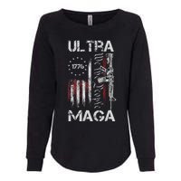 Vintage Usa Flag Ultra Maga Gun Usa 4th Of July Trump 2024 Womens California Wash Sweatshirt