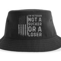 Vintage Usa Flag IM Veteran Not A Sucker Or A Loser Sustainable Bucket Hat