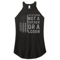 Vintage Usa Flag IM Veteran Not A Sucker Or A Loser Women's Perfect Tri Rocker Tank