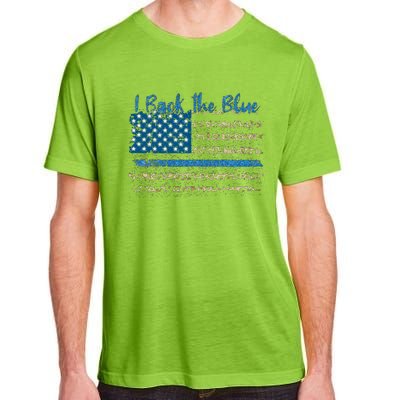 Vintage Usa Flag I Back The Blue Thin Blue Line Police Gift Adult ChromaSoft Performance T-Shirt