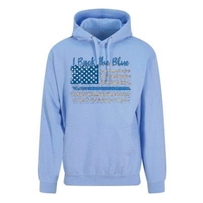 Vintage Usa Flag I Back The Blue Thin Blue Line Police Gift Unisex Surf Hoodie